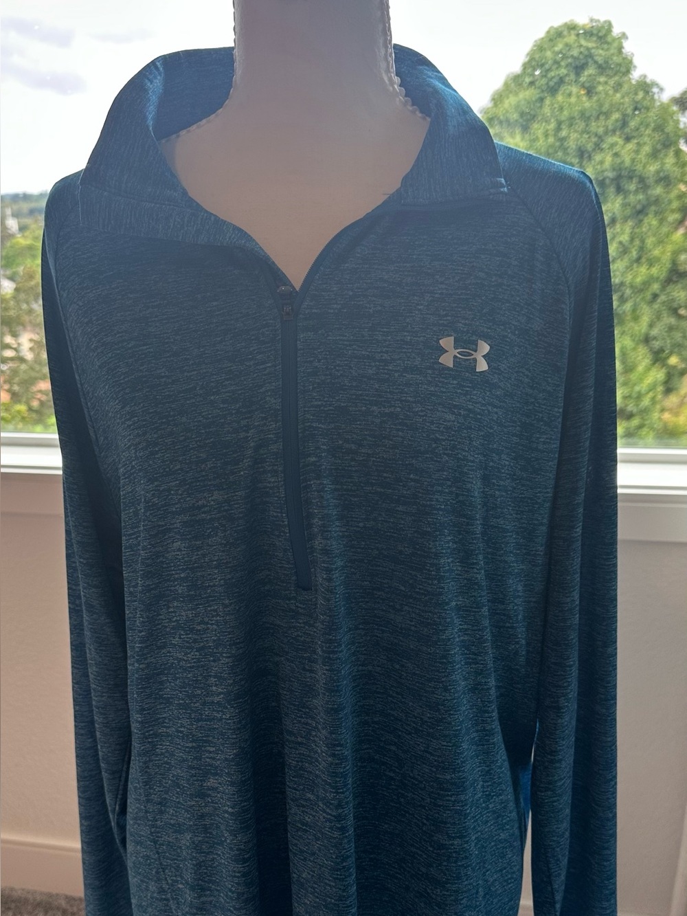 Under Armour women’s Teal Heather Quarter-Zip Performance Pullover